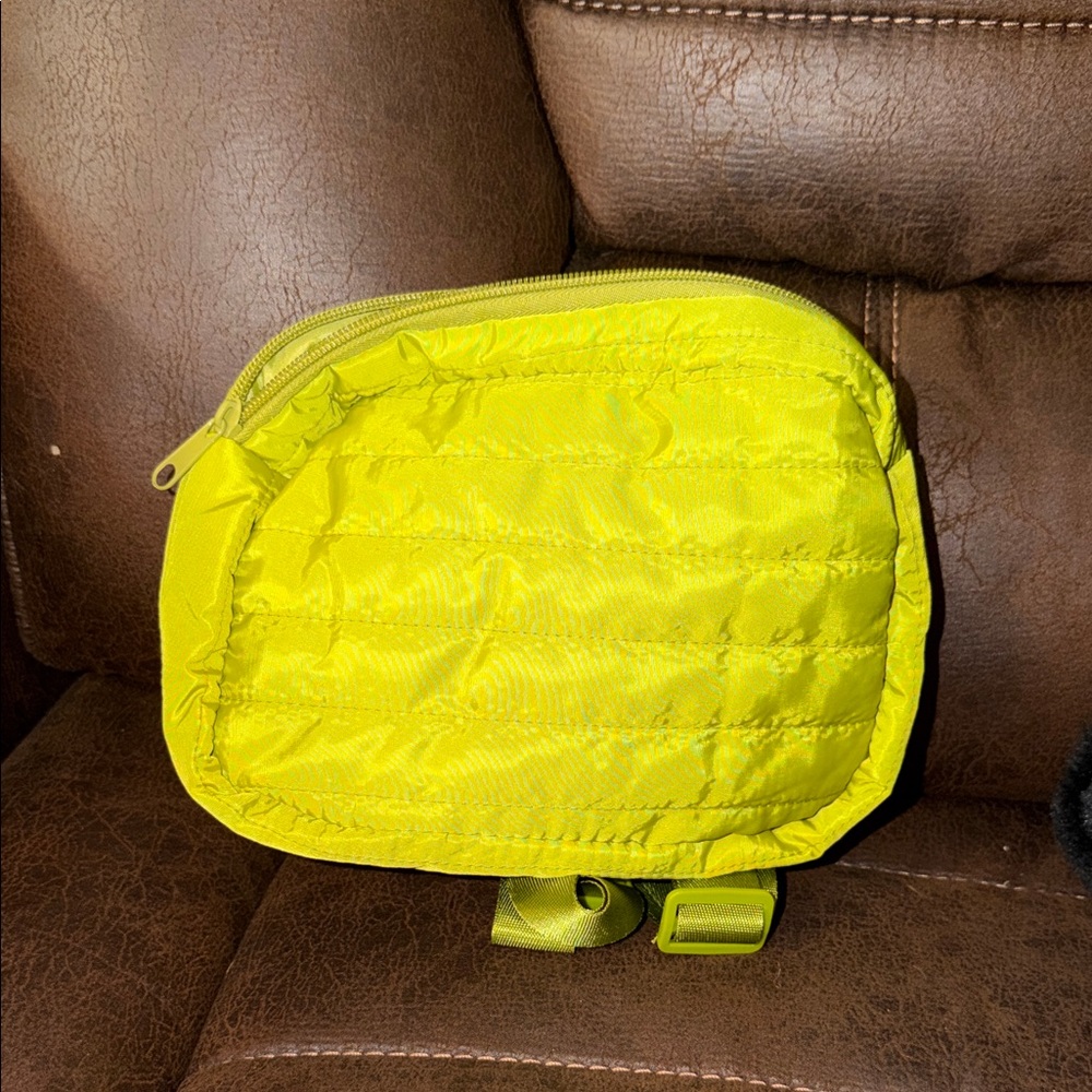Neon green Quilted Crossbody Pouch